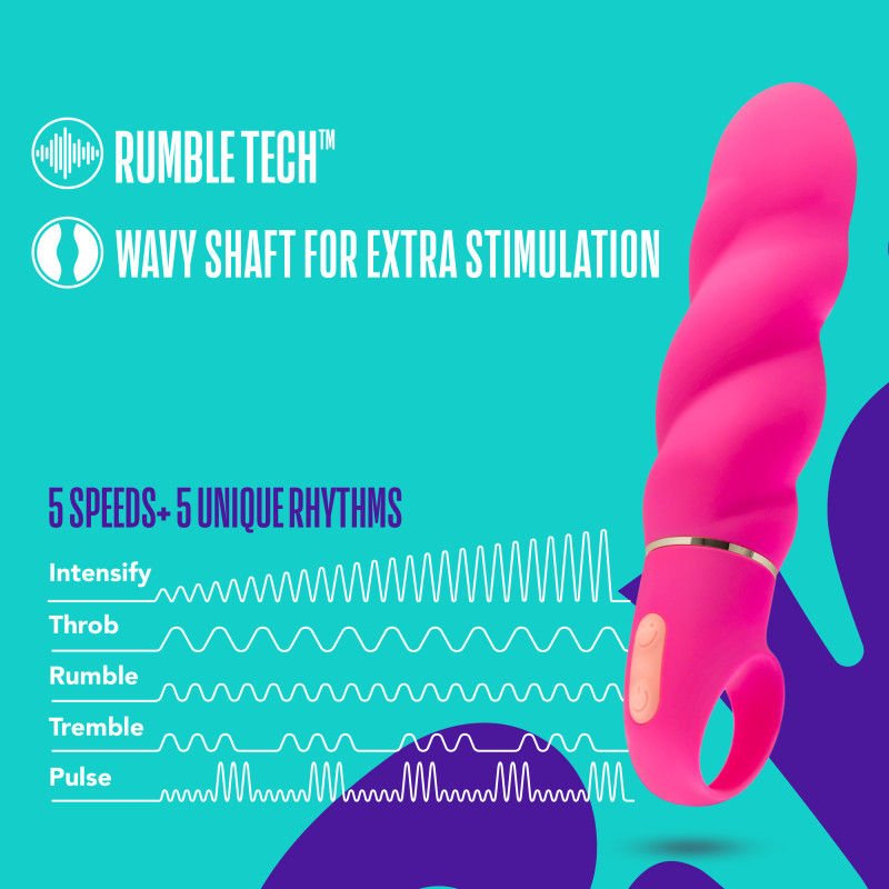 Aria amazing af - g-spot vibrator - Product front view, with details  | Flirtybay.com.au